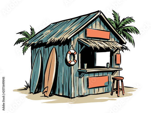 фотографія Vintage surf shack illustration