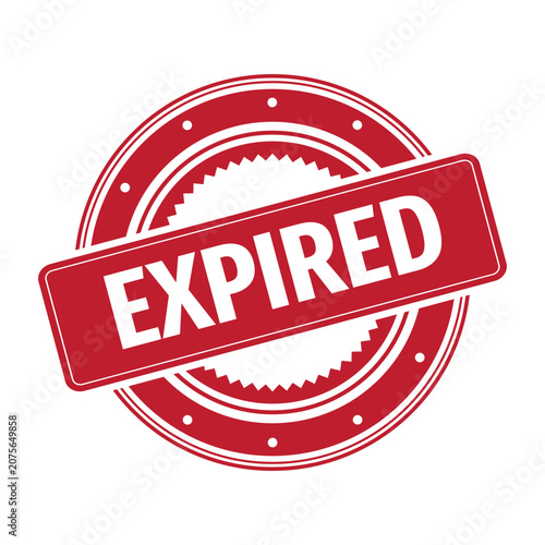 Konstfotografi Red expired Stamp Seal, Label Vector Icon Isolated on White Background