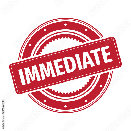 Cuadro en lienzo Red immediate stamp seal logo