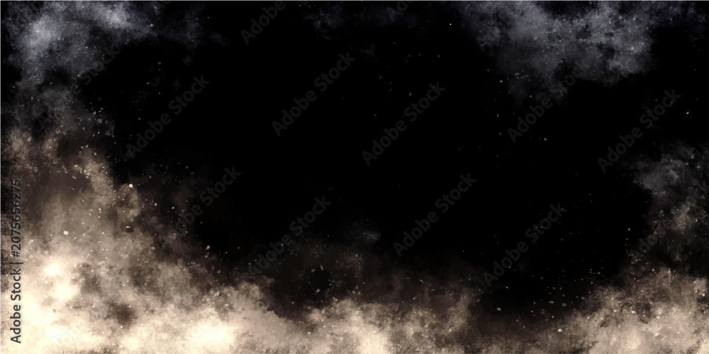 Fototapeta premium Dark atmospheric smoke and ash overlay with particle effect and light glow on the edge creating an ominous and dramatic backdrop or texture for design and digital art.