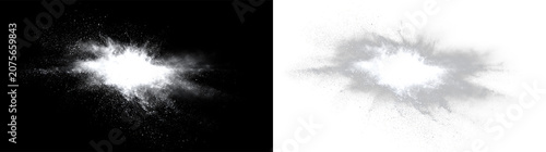 Obraz na plátně White dust particle sprite impact effect with misty edges isolated on transparen