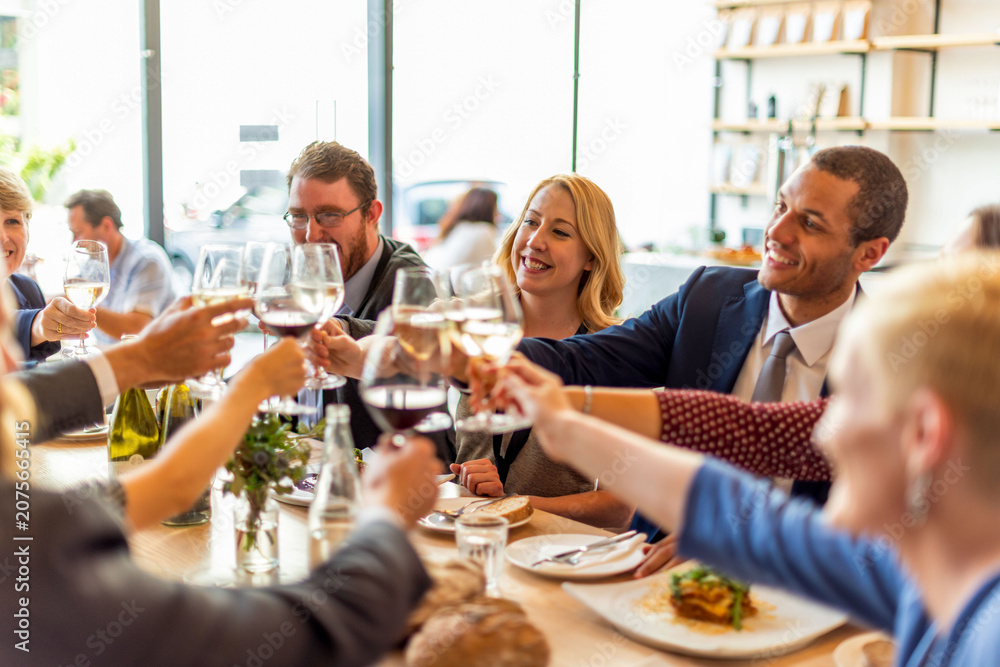 Fototapeta premium Celebration with wine and friends