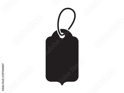 Foto Blank gift tag with hanging loop hole in vintage shape.