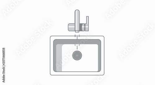 A line drawing of a sink.