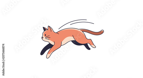 A cartoon orange cat running quickly.