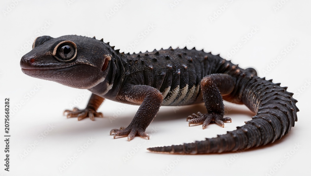 Fototapeta premium Leopard Gecko Collection Isolated on White Background, Color Morph Reptile Set
