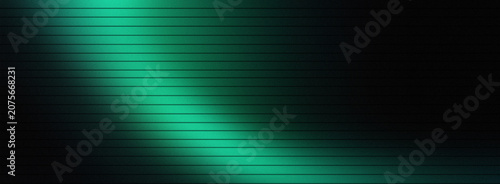 Abstract Dark Green LED Screen Texture Background with Horizontal Lines and Neon Glow Effect