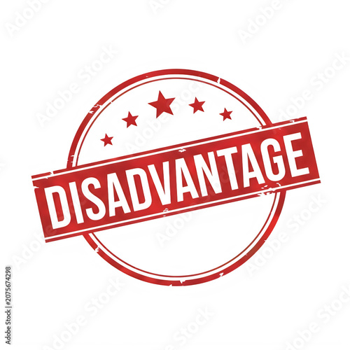 Red disadvantage warning badge with bold text