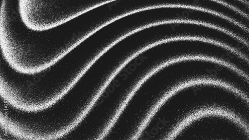 Photos Stippling wave pattern formed by thousands of white dots