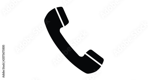 Fotografía Black Telephone Handset Silhouette On White Background
