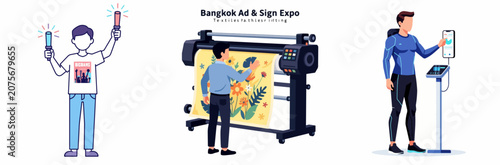 Modern digital printing and textile embroidery at Bangkok Ad & Sign Expo