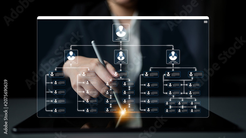 Obraz na plátně Digital Organization Chart with Interactive Features and User-Friendly Design Di