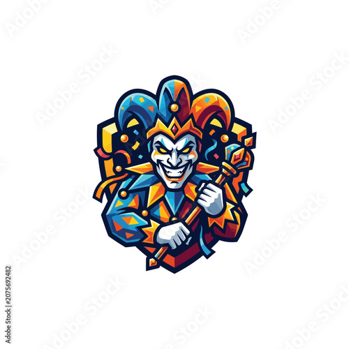 Fotografía Jester Joker Clown Smiling Colorful Character.