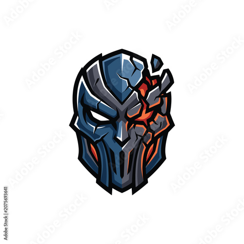 Slika na platnu Dark fantasy robot face mask.