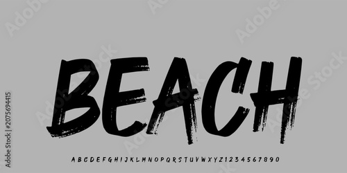 Fotografie Beach font, A aggressive metal display font with chaotic forms, perfect for band logos, album covers, and dark music, clothing