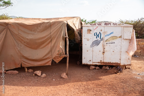 Photos Makeshift structures in a village on the outskirts of Asmara, Eritrea