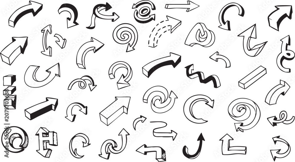 Obraz premium Hand-Drawn Black Paint Brush Up Arrow Vector Icon