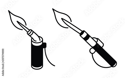 Flamethrower Line Art Illustration Black And White Design