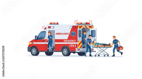 Paramedics Loading Patient into Ambulance