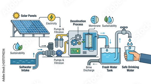 Solar Powered Desalination Plant Produces Safe Drinking Water