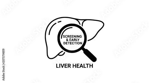 Human Liver Health Screening and Early Detection Medical Diagnostic Vector Icon