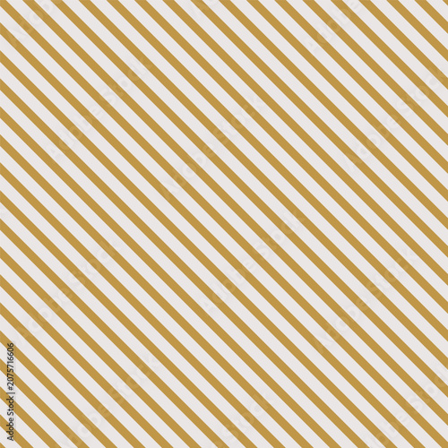 Seamless diagonal gold and beige stripe pattern. A minimalist endless repeating striped linear geometric background texture featuring parallel metallic ochre lines slanting at a 45-degree angle.
