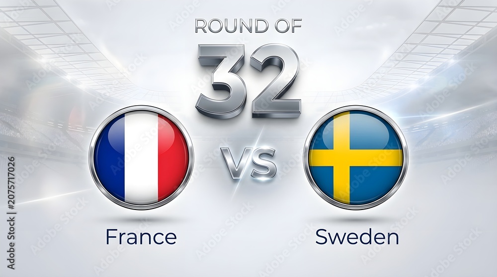 Obraz premium Round of 32 match between france and sweden national football teams