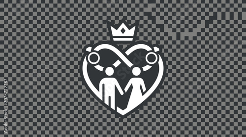 Couple Heart Infinity Symbol Crown Icon