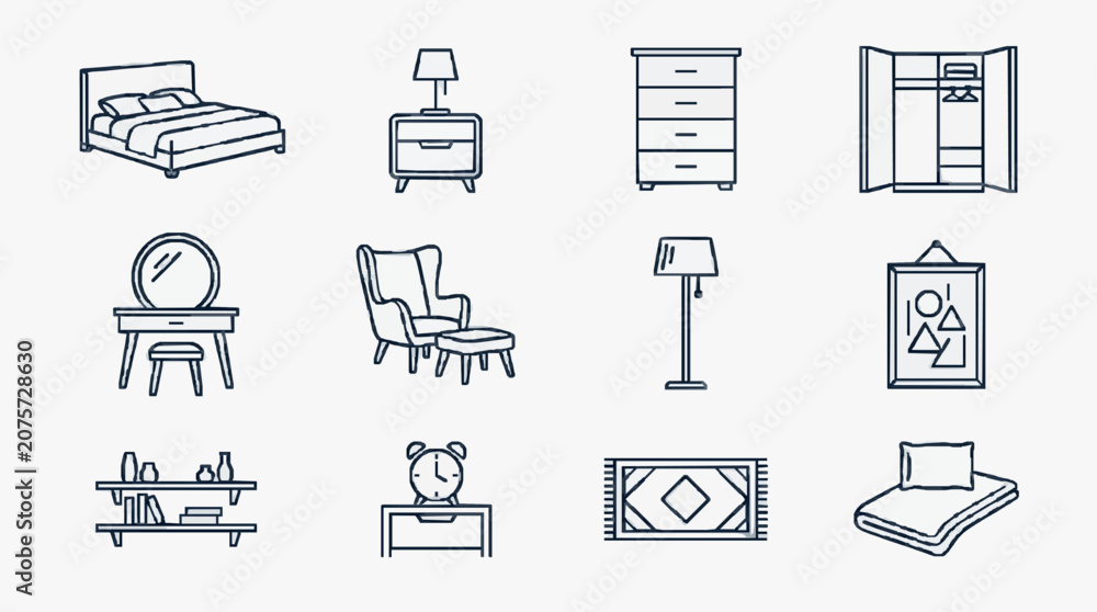 Fototapeta premium Minimalist Home Interior Essentials Lineup.