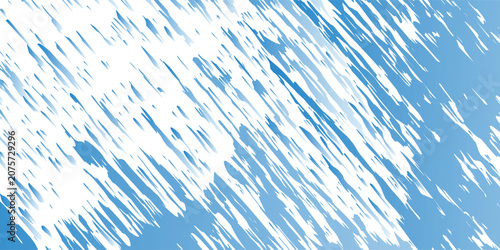 Hand-drawn grunge background. Blue and white weathered rough overlay texture with scratched lines. Grunge frame design with white paint spots. Winter texture.