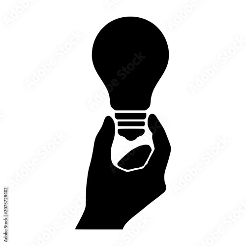 Hand Holding Light Bulb Silhouette