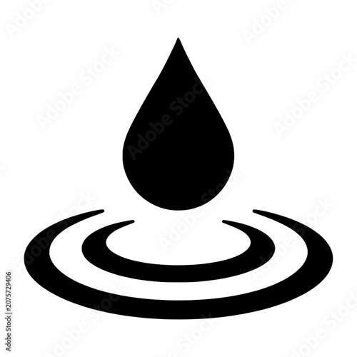 Water Droplet Falling Into River Silhouette