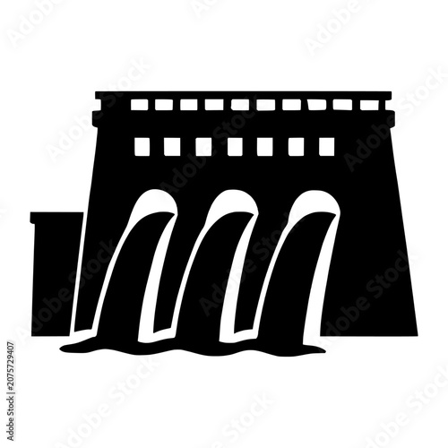 Hydroelectric Dam Silhouette
