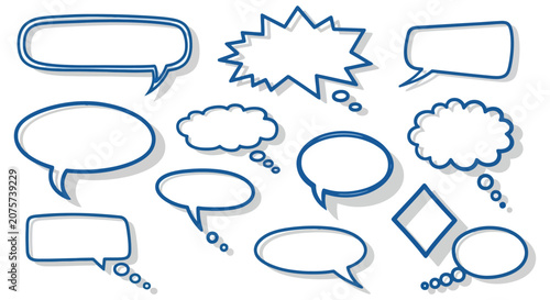 Photos Collection of Various Speech Bubbles for Communication and Ideas.