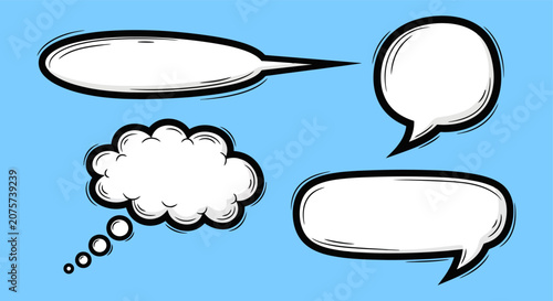 Fotografie Collection of Comic Speech and Thought Bubbles for Visual Dialogue