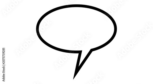 Foto Simple black outline of a speech bubble icon.