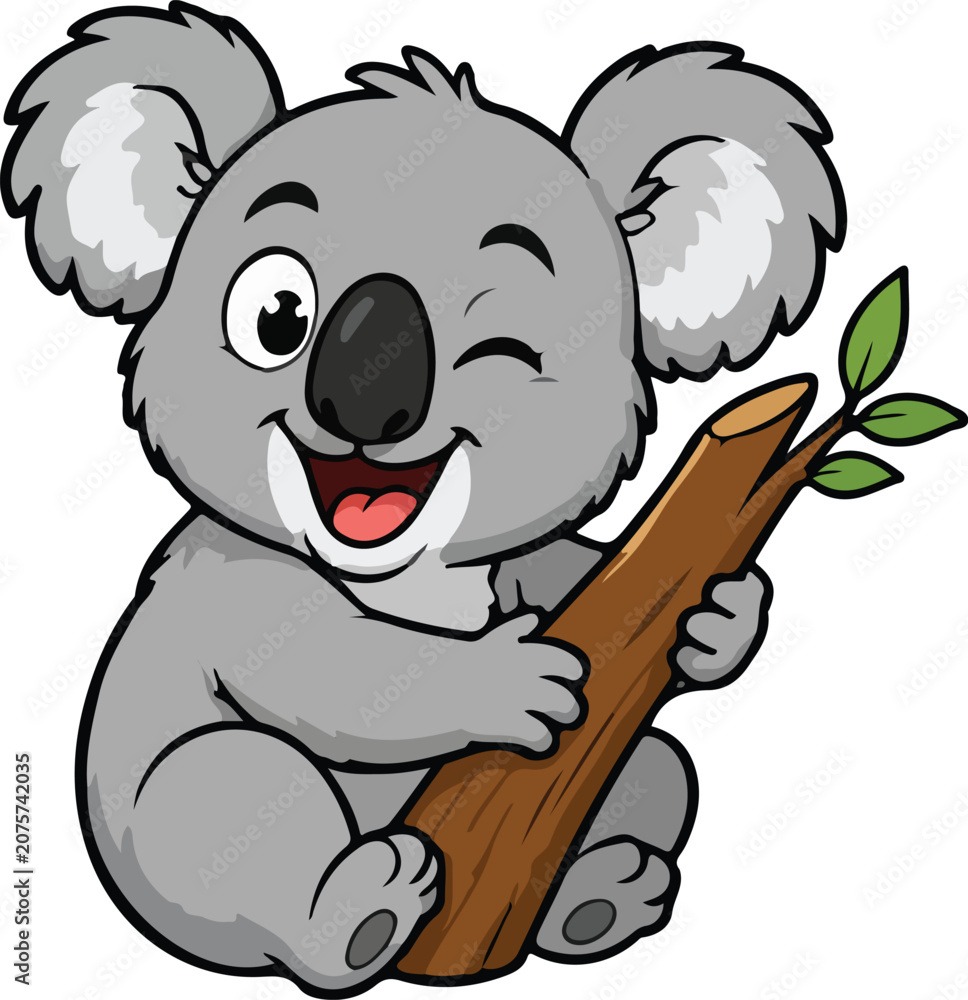 Obraz premium cute cartoon koala vector illustration. funny animal book design