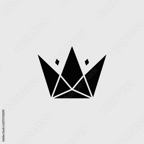 Bild auf Leinwand Minimalist black geometric crown symbol design.