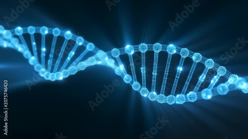 Abstract Blue DNA Helix Animation
