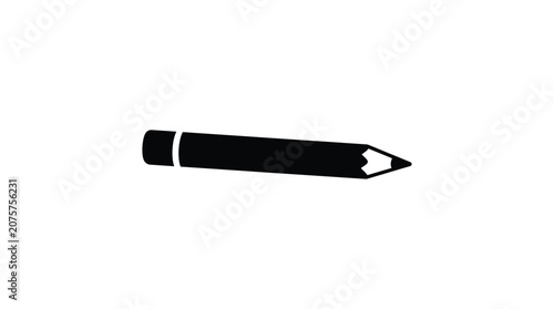 Black pencil silhouette on a white background simple graphic design element