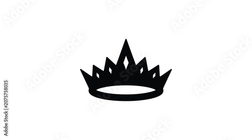 Tableau sur toile Black crown silhouette on a white background regal headwear design