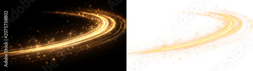 Schilderij op canvas Transparent png of glowing orange dust swirl overlay with sparkling light wave e
