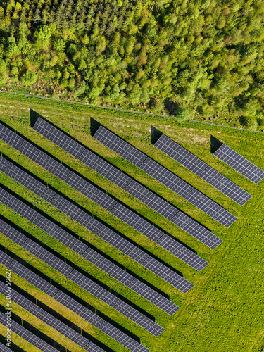 Solar panel installation in Glasgow forming Scotlands largest solar development