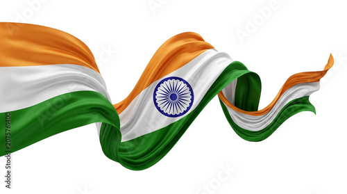 Foto Indian flag ribbon isolated on transparent background