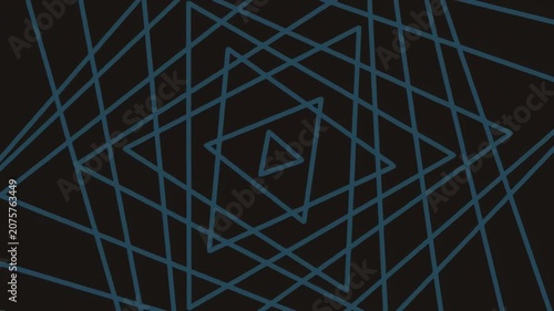 Abstract geometric pattern with intersecting blue lines on black background