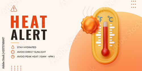 Tableau sur toile High temperature warning banner