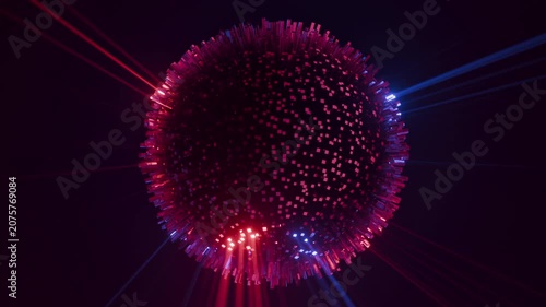 Abstract crystal disco ball 3d animation seamless loop