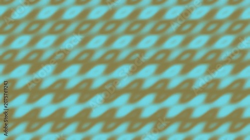 Abstract geometric pattern with teal and brown wavy lines