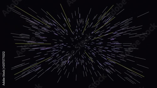 Abstract starburst light trails on a dark background