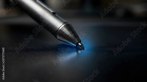Precision Digital Stylus Pointing on Dark Interactive Graphic Tablet
